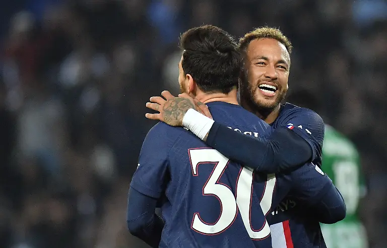 Paris-Saint-Germain-s-Lionel-Messi-and-Neymar-JR-during-the-UEFA-Champions-League-Group-H-second-leg-football-match-between-Paris-Saint-Germain-PSG-and-Maccabi-Haifa-FC-at-the-Parc-des-Princes-stadium-in-Paris-on-October-25-2022-Photo-by-Christian-Liewig-ABACAPRESS
