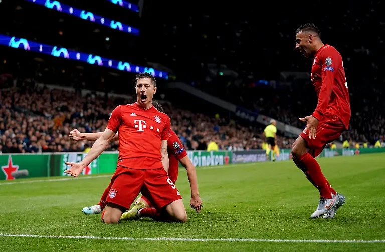 Tottenham-Hotspur-v-Bayern-Munich-UEFA-Champions-League-Group-B-Tottenham-Hotspur-Stadium-Bayern-Munich-s-Robert-Lewandowski-left-celebrates-scoring-his-side-s-second-goal-of-the-game-during-the-UEFA-Champions-League-match-at-Tottenham-Hotspur-Stadium-London-Picture-date-Tuesday-October-1-2019-See-PA-story-SOCCER-Tottenham-Photo-credit-should-read-John-Walton-PA-Wire