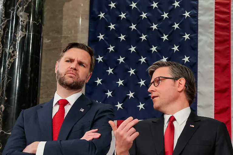 U-S-House-Speaker-Mike-Johnson-R-LA-talks-with-U-S-Vice-President-JD-Vance-before-Britain-s-King-Charles-address-to-a-joint-meeting-of-Congress-at-the-U-S-Capitol-in-Washington-D-C-U-S-April-28-2026