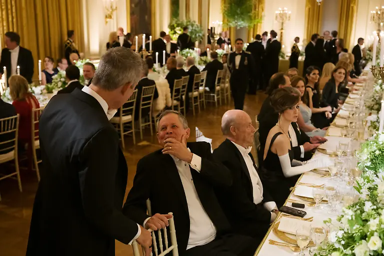 WASHINGTON-DC-APRIL-28-Guests-including-U-S-Senator-Steve-Daines-R-MT-are-seen-as-President-Donald-Trump-hosts-a-state-dinner-with-Great-Britains-King-Charles-and-Queen-Camilla-at-the-White-House-on-Tuesday-April-28-2026-in-Washington-D-C-Charles-spoke-to-a-joint-session-of-Congress-earlier-in-the-day-and-attended-several-events-with-U-S-President-Donald-Trump-Photo-by-Craig-Hudson-For-The-Washington-Post