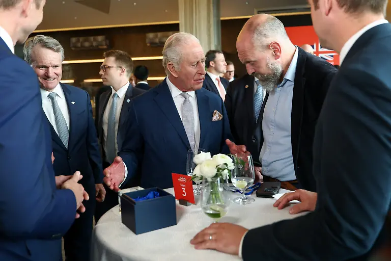 Britain-s-King-Charles-III-speaks-to-Group-Chief-Executive-of-Centrica-Chris-O-Shea-second-from-right-during-a-UK-U-S-trade-event-at-Rockefeller-Center-Wednesday-April-29-2026-in-New-York