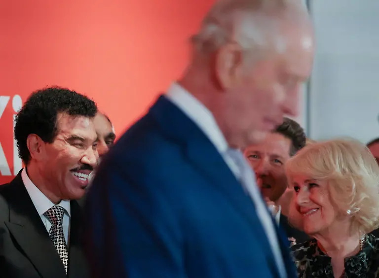 State-visit-to-the-US-Day-Three-Lionel-Richie-left-and-Queen-Camilla-react-as-King-Charles-III-speaks-at-the-Greater-Together-Reception-in-partnership-with-King-s-Trust-at-the-British-founded-auction-house-Christie-s-in-New-York-on-day-three-of-the-state-visit-to-the-US-Picture-date-Wednesday-April-29-2026-The-reception-is-a-showcase-of-the-UK-s-cultural-impact-on-New-York-through-the-arts-sports-and-community-initiatives-including-the-work-of-King-s-Trust-America-to-transform-the-lives-of-young-people