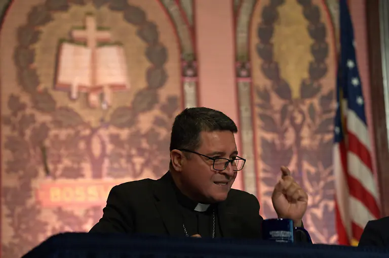 Auxiliary-Bishop-Evelio-Menjivar-Ayala-speaks-on-a-panel-about-immigration-at-Georgetown-University-in-Washington-Thursday-Sept-11-2025