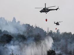 Sachsen: Waldbrand in Böhmischer Schweiz - Hubschrauber im Einsatz