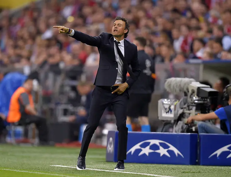 12-05-2015-Fussball-Championsleague-2014-2015-Halbfinale-Rueckspiel-FC-Bayern-Muenchen-FC-Barcelona-Barca-in-der-Allianz-Arena-Muenchen-Trainer-Luis-Enrique-Barcelona-in-Rage