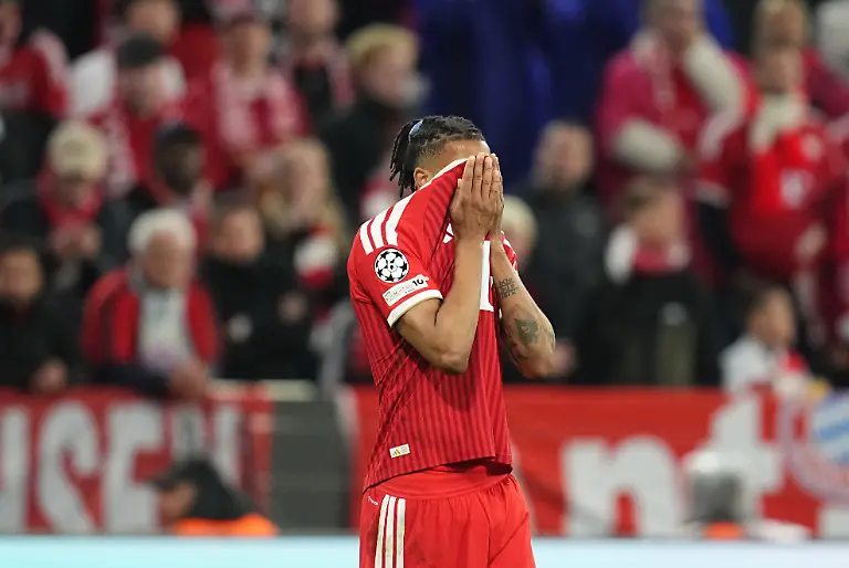 Michael-Olise-Bayern-Munich-gestures-during-Bayern-Munich-and-PSG-UEFA-Champions-League-Semi-final-at-Allianz-Arena-Munich-Germany-on-May-6-2026-Thor-Wegner-DeFodi-Images
