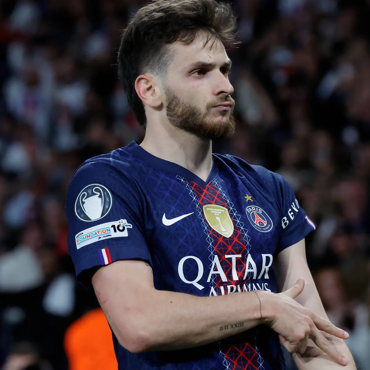 260429-PARIS-April-29-2026-PSG-s-Khvicha-Kvaratskhelia-celebrates-after-scoring-during-the-UEFA-Champions-League-semi-final-first-leg-football-match-between-Paris-Saint-Germain-PSG-and-Bayern-Munich-at-the-Parc-des-Princes-in-Paris-France-April-28-2026