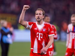 22 04 2026 Fussball Halbfinale Im DFB Pokal Bayer 04 Leverkusen FC Bayern Muenchen Harry Kane FC Bayern Muenchen Bejubelt Den Einzug Ins Finale Des DFB Pokals