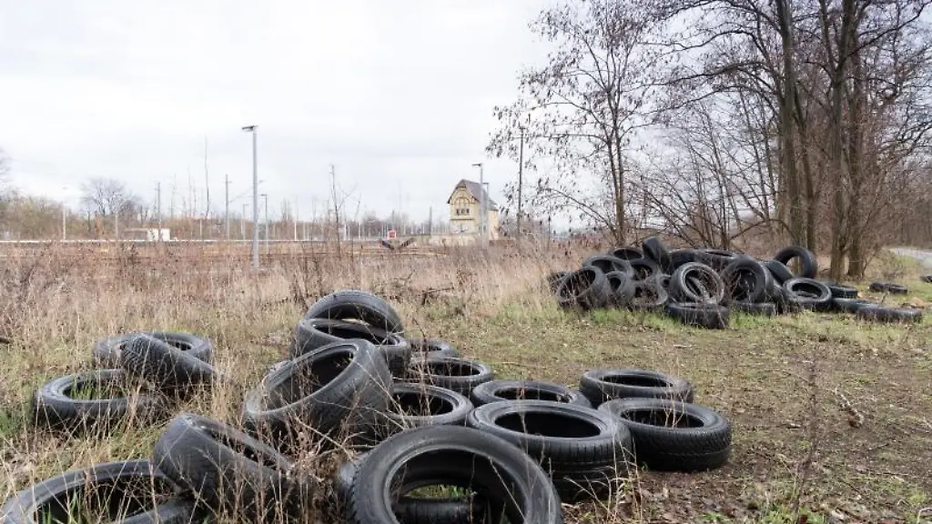 Illegal-entsorgte-Autoreifen