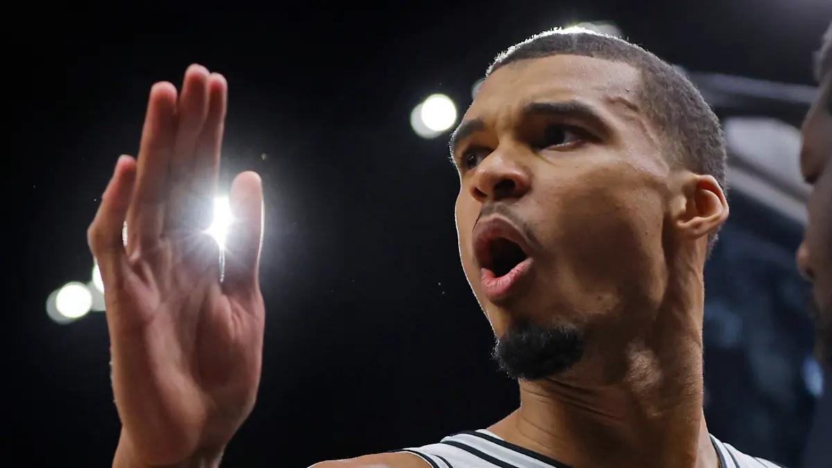 May-10-2026-Minneapolis-Minnesota-USA-San-Antonio-Spurs-center-Victor-Wembanyama-1-cheers-on-his-team-as-he-heads-to-the-locker-room-after-getting-ejected-for-a-level-two-flagrant-foul-against-Minnesota-Timberwolves-center-Naz-Reid-not-pictured-in-the-second-quarter-of-game-four-of-the-second-round-of-the-2026-NBA-Playoffs-at-Target-Center