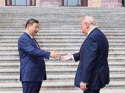 President Donald Trump And Chinese General Secretary Xi Xinping Participate In A Welcome Ceremony At The Great Hall Of The People In Beijing On Thursday May 14 2026