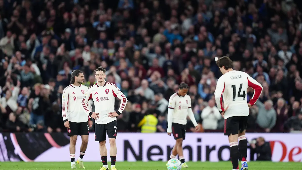 Aston-Villa-v-Liverpool-Premier-League-Villa-Park-Liverpool-s-Florian-Wirtz-second-left-and-team-mates-stand-dejected-after-Aston-Villa-s-John-McGinn-scores-their-side-s-fourth-goal-during-the-Premier-League-match-at-Villa-Park-Birmingham-Picture-date-Friday-May-15-2026-Photo-credit-should-read-David-Davies-PA-Wire-RESTRICTIONS-EDITORIAL-USE-ONLY-No-use-with-unauthorised-audio-video-data-fixture-lists-club-league-logos-or-live-services-Online-in-match-use-limited-to-120-images-no-video-emulation-No-use-in-betting-games-or-single-club-league-player-publications