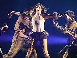 Dara Aus Bulgarien Mit Dem Titel Bangaranga Tritt Im Finale Des 70 Eurovision Song Contest ESC In Der Wiener Stadthalle Auf
