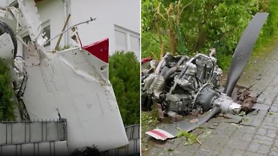 Beide Insassen sterben - Nach Kleinflugzeug-Absturz gleicht Wohngebiet  Trümmerfeld - Video - ntv