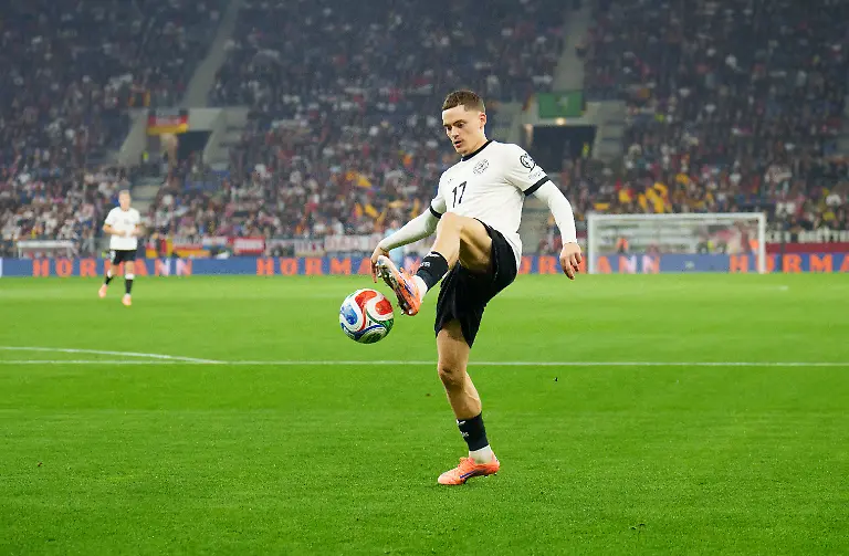 Florian-Wirtz-of-Germany-stops-the-ball-in-the-FIFA-World-Cup-2026-qualifier-match-GERMANY-LUXEMBOURG-4-0-in-Season-2025-2026-at-October-10-2025-in-Sinsheim-Germany