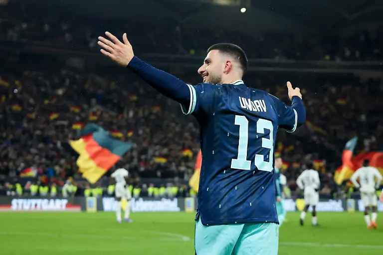 Fussball-Maenner-Laenderspiele-Deutschland-Ghana-MHPArena-Deniz-Undav-Deutschland-feiert-sein-Tor-zum-2-1