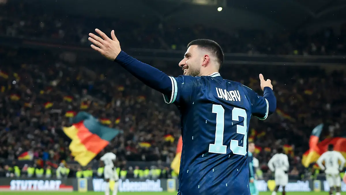 Fussball-Maenner-Laenderspiele-Deutschland-Ghana-MHPArena-Deniz-Undav-Deutschland-feiert-sein-Tor-zum-2-1