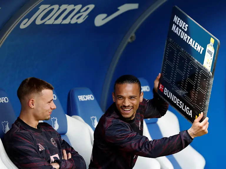 Soccer-Football-Bundesliga-TSG-1899-Hoffenheim-v-Bayern-Munich-PreZero-Arena-Sinsheim-Germany-May-17-2025-Bayern-Munich-s-Gabriel-Vidovic-looks-on-as-Bayern-Munich-s-Leroy-Sane-displays-the-substitutions-board-before-the-match-REUTERS-Heiko-Becker-DFL-REGULATIONS-PROHIBIT-ANY-USE-OF-PHOTOGRAPHS-AS-IMAGE-SEQUENCES-AND-OR-QUASI-VIDEO