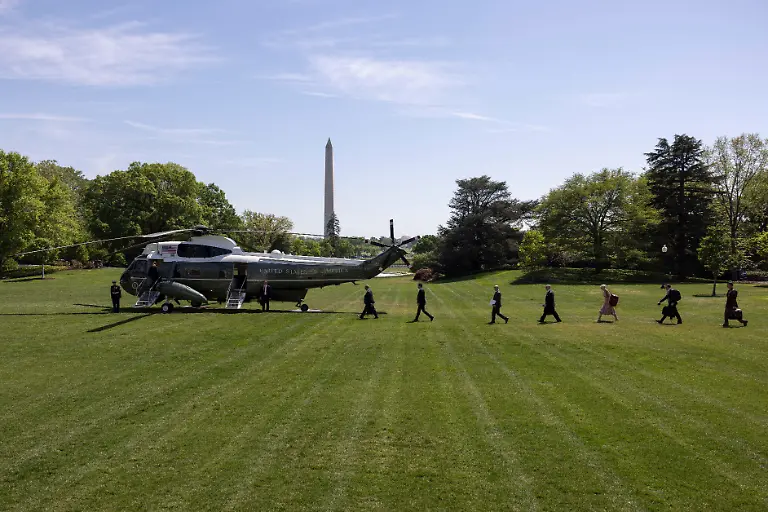 U-S-President-Donald-Trump-departs-the-White-House-en-route-to-Las-Vegas-Nevada-on-April-16-2026-in-Washington-D-C-The-trip-is-part-of-an-effort-to-promote-recently-signed-tax-cuts-under-the-One-Big-Beautiful-Bill-Act-ahead-of-the-midterm-elections-Trump-is-also-scheduled-to-speak-at-a-Turning-Point-USA-event-in-Phoenix-Arizona