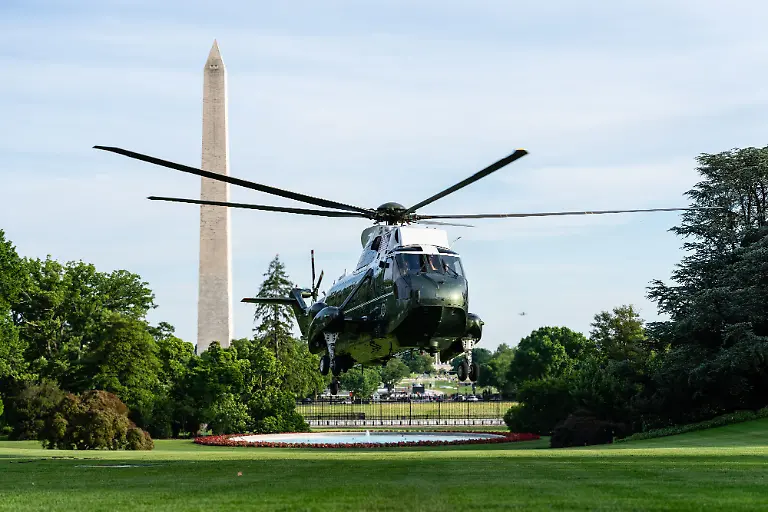Marine-One-with-United-States-President-Donald-J-Trump-aboard-lands-on-the-South-Lawn-of-the-White-House-in-Washington-DC-USA-on-Friday-May-15-2026-Donald-Trump-met-Xi-Jinping-in-Beijingis-leadership-compound-on-Friday-kickstarting-a-second-day-of-talks-that-kept-relations-on-an-even-keel-but-have-yielded-limited-deals-so-far