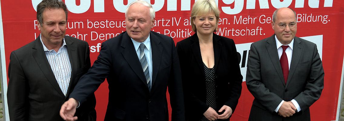 Die vier wichtigsten Akteure der Linken (v.l.): Ernst, Lafontaine, Lötzsch, Gysi.