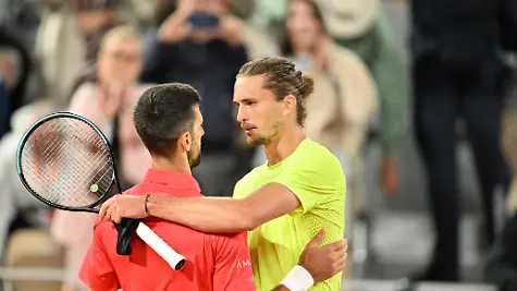 2025-Roland-Garros-Day-11-PARIS-FRANCE-JUNE-04-Novak-Djokovic-L-of-Serbia-celebrates-after-winning-against-Alexander-Zverev-of-Germany-during-the-Men-s-Singles-Quarter-Final-match-on-Day-Eleven-of-the-2025-French-Open-at-Roland-Garros-on-June-04-2025-in-Paris-France-Mustafa-Yalcin-Anadolu-Paris-France-Editorial-use-only-Please-get-in-touch-for-any-other-usage