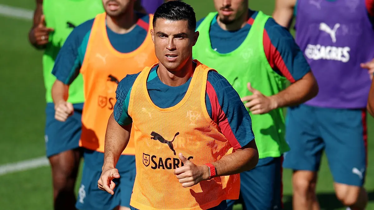 Soccer-Football-FIFA-World-Cup-2026-Portugal-Training-Cidade-do-Futebol-Oeiras-Portugal-June-1-2026-Portugal-s-Cristiano-Ronaldo-during-training-REUTERS-Pedro-Nunes
