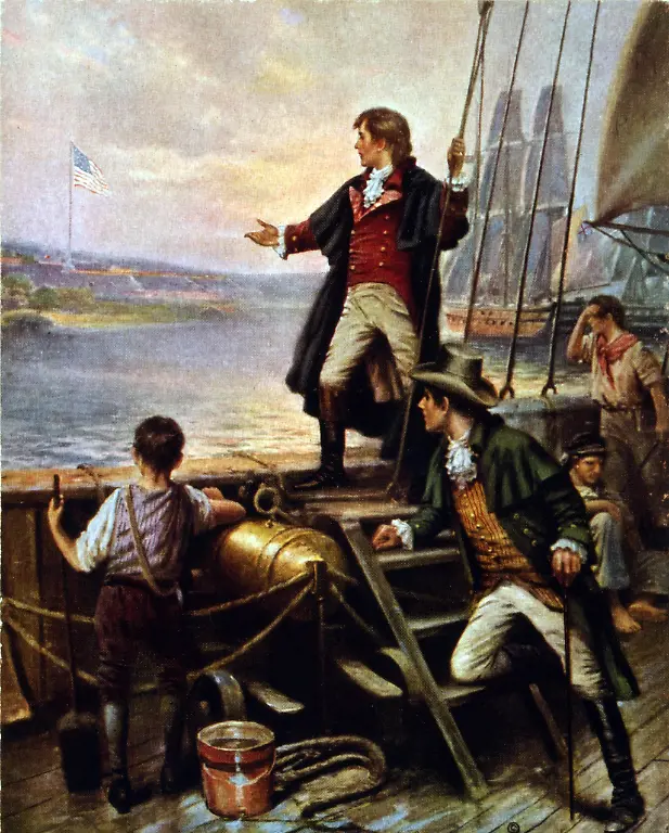 Francis-Scott-Key-1779-1843-awakes-on-September-14-1814-to-see-the-American-flag-still-waving-over-Fort-McHenry-Inspired-Key-wrote-a-poem-entitled-Defense-of-Fort-M-Henry-The-poem-was-set-to-an-English-drinking-song-and-was-became-the-US-national-anthem-in-1931