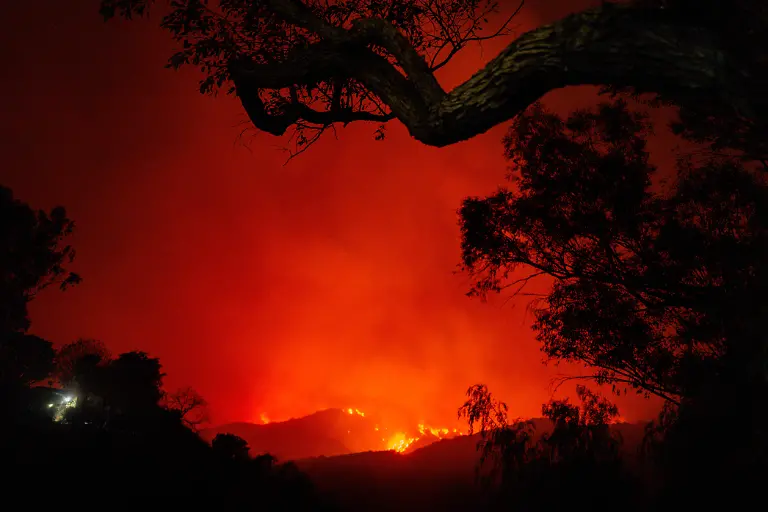 California-Wildfires-January-10-Smoke-and-flames-rise-as-the-Palisades-fire-grows-in-Los-Angeles-California-on-January-11-2025-The-Palisades-Fire-the-largest-among-the-Los-Angeles-wildfires-pushed-into-new-neighborhoods-on-January-11-prompting-additional-evacuations-and-diminishing-optimism-for-containment-Since-January-7-several-fires-have-ravaged-residential-areas-across-the-city-leaving-at-least-16-people-dead-and-reducing-thousands-of-homes-to-rubble-US-President-Joe-Biden-compared-the-destruction-to-a-war-zone