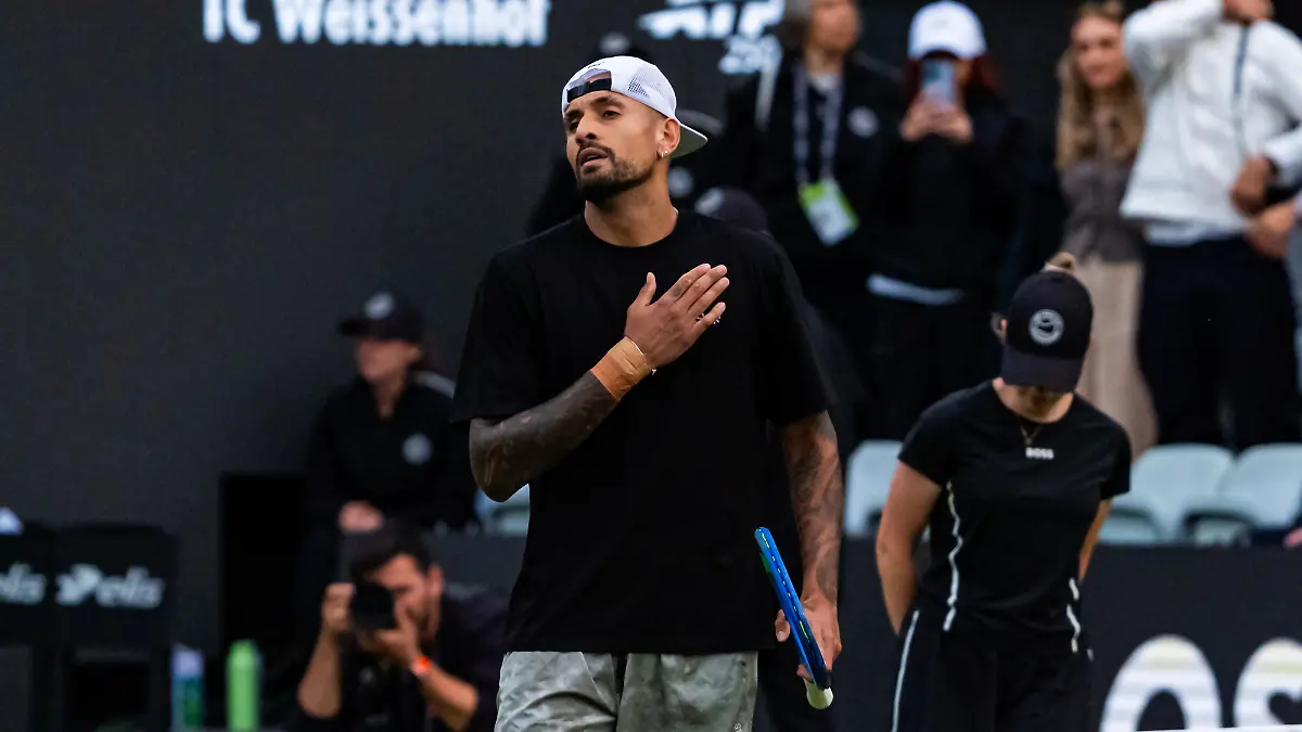 Stuttgart-GERMANY-June-09-Nick-Kyrgios-AUS-after-his-Win-in-the-Singles-Match-between-Nick-Kyrgios-AUS-vs-Cornetin-Moutet-FRA-at-BOSS-OPEN-2026-Tennisanlage-Weissenhof-on-June-09-2026-in-Stuttgart-Germany