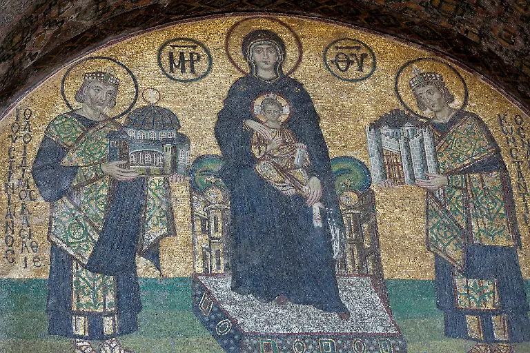 Mosaik-Maria-mit-Kaisern