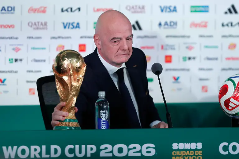 Infantino-happy-to-see-Iran-at-the-World-Cup-despite-tensions-FIFA-President-Gianni-Infantino-attends-a-press-conference-PK-Pressekonferenz-on-the-eve-of-the-FIFA-World-Cup-WM-Weltmeisterschaft-Fussball-2026-opening-match-in-Mexico-City-Mexico-10-June-2026-The-FIFA-president-said-he-hopes-that-when-Iran-plays-there-will-be-a-positive-atmosphere-as-that-is-the-spirit-of-soccer
