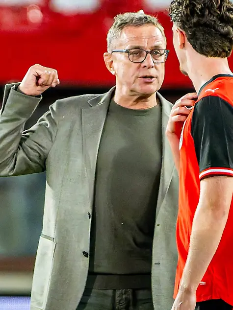 SOCCER-AUT-vs-TUN-test-match-VIENNA-AUSTRIA-01-JUN-26-SOCCER-OEFB-international-test-match-Austria-vs-Tunisia-Image-shows-the-rejoicing-of-Sasa-Kalajdzic-Nicolas-Seiwald-head-coach-Ralf-Rangnick-and-Paul-Wanner-AUT