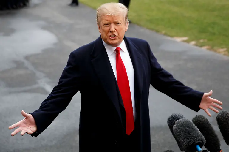 190322-WASHINGTON-March-22-2019-U-S-President-Donald-Trump-speaks-to-reporters-on-the-South-Lawn-before-departing-from-the-White-House-in-Washington-D-C-the-United-States-March-22-2019-Donald-Trump-said-Friday-he-has-no-idea-about-when-Special-Counsel-Robert-Mueller-who-s-leading-the-Russia-probe-will-turn-in-his-report