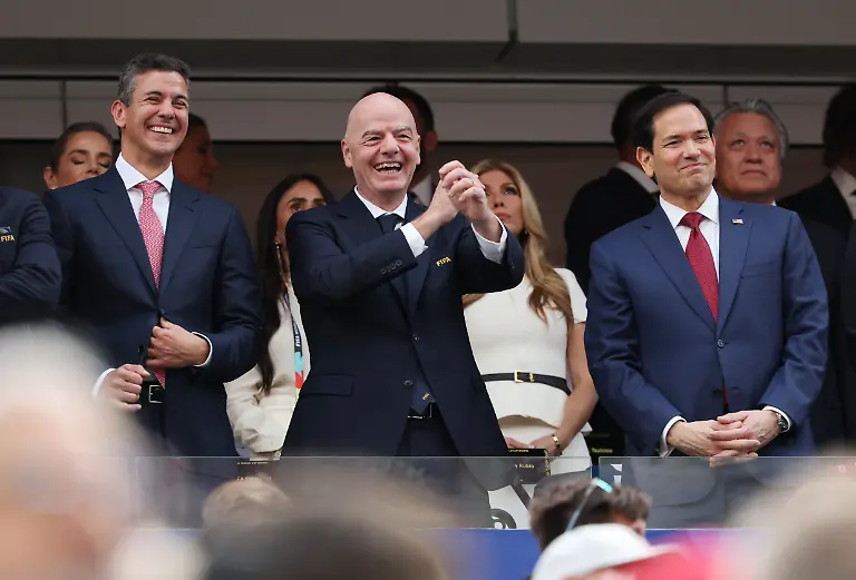 Soccer-Football-FIFA-World-Cup-2026-Group-D-United-States-v-Paraguay-Los-Angeles-Stadium-Inglewood-California-U-S-June-12-2026-President-of-Paraguay-Santiago-Pena-FIFA-President-Gianni-Infantino-and-U-S