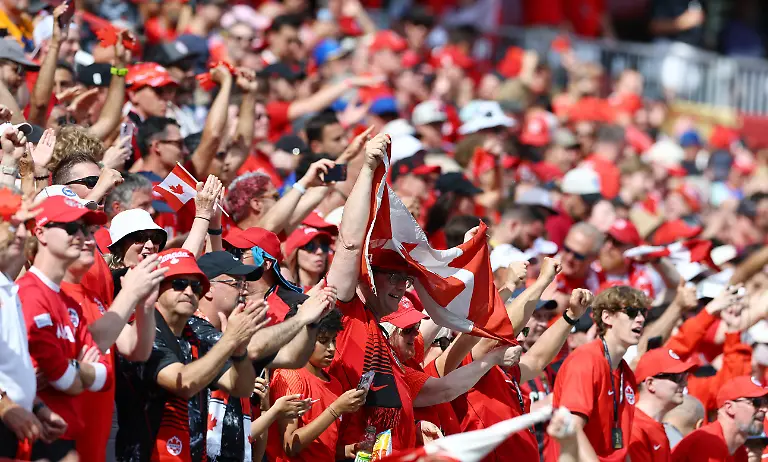Soccer-Football-FIFA-World-Cup-2026-Group-B-Canada-v-Bosnia-and-Herzegovina-Toronto-Stadium-Toronto-Canada-June-12-2026-Canada-fans-celebrate-their-first-goal-scored-by-Cyle-Larin-REUTERS-Bernadett-Szabo