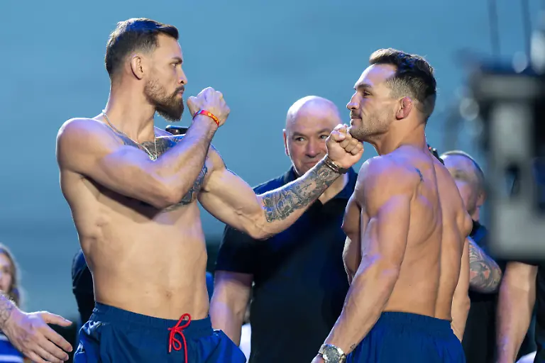June-13-2026-Washington-District-Of-Columbia-USA-UFC-fighters-MAURICIO-RUFFY-and-MICHAEL-IRON-CHANDLER-face-off-during-the-UFC-Freedom-250-ceremonial-weigh-ins-on-the-Ellipse-just-south-of-the-White-House-in-Washington-DC