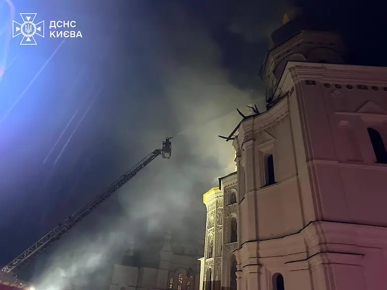 KYIV-UKRAINE-JUNE-15-EDITORIAL-USE-ONLY-Aei-MANDATORY-CREDIT-STATE-EMERGENCY-SERVICE-OF-UKRAINE-HANDOUT-NO-MARKETING-NO-ADVERTISING-CAMPAIGNS-DISTRIBUTED-AS-A-SERVICE-TO-CLIENTS-Emergency-workers-inspect-and-respond-to-damage-at-a-church-following-Russia-s-overnight-drone-and-missile-attack-in-Kyiv-Ukraine-on-June-15-2026-Fires-destruction-and-damage-to-residential-buildings-and-civilian-infrastructure-were-reported-in-several-districts-of-the-Ukrainian-capital