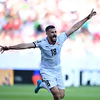 FOXBOROUGH-UNITED-STATES-JUNE-16-Aymen-Hussein-18-of-Iraq-celebrates-after-scoring-a-goal-during-the-2026-FIFA-World-Cup-First-Stage-Group-I-match-between-Iraq-and-Norway-at-Gillette-Stadium-Boston-Stadium-in-Foxborough-Massachusetts-United-States-on-June-16-2026