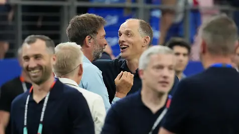 England-v-Croatia-FIFA-World-Cup-2026-Group-L-Dallas-Stadium-England-head-coach-Thomas-Tuchel-centre-right-with-Jurgen-Klopp-after-the-FIFA-World-Cup-Group-L-match-at-Dallas-Stadium-Arlington-Picture-date-Wednesday-June-17-2026-Photo-credit-should-read-Nick-Potts-PA-Wire-RESTRICTIONS-Use-subject-to-restrictions-Editorial-use-only-no-commercial-use-without-prior-consent-from-rights-holder