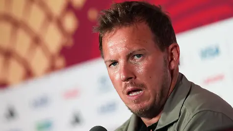 TORONTO-CANADA-JUNE-19-Head-Coach-of-Germany-Julian-Nagelsmann-speaks-during-a-press-conference-one-day-ahead-of-their-Group-E-match-against-Ivory-Coast-at-the-2026-FIFA-World-Cup-in-Toronto-Ontario-Canada-on-June-19-2026