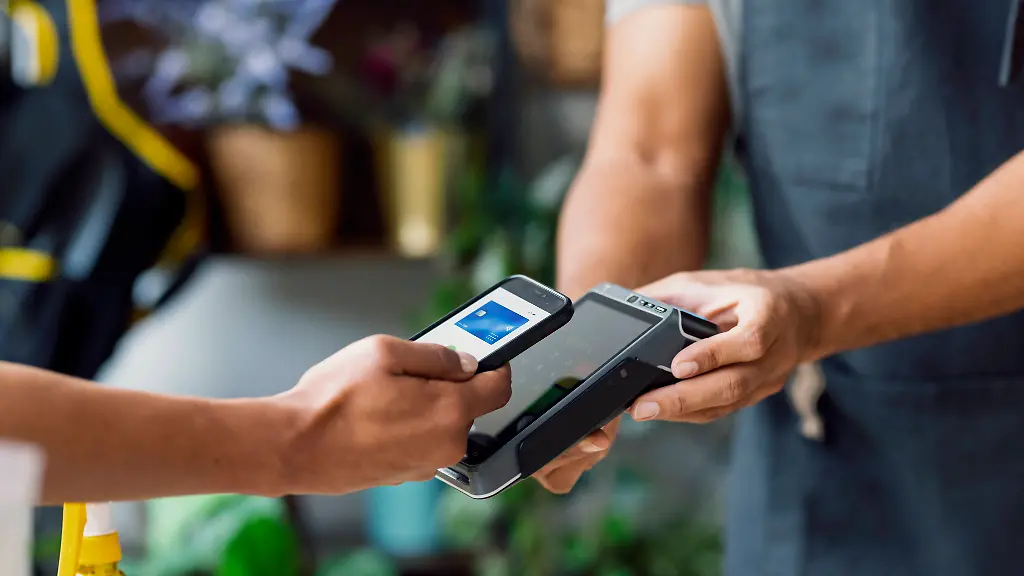 Entrepreneur-accepting-mobile-payment-with-credit-card-terminal-model-released-Symbolfoto-property-released-JSRF04158