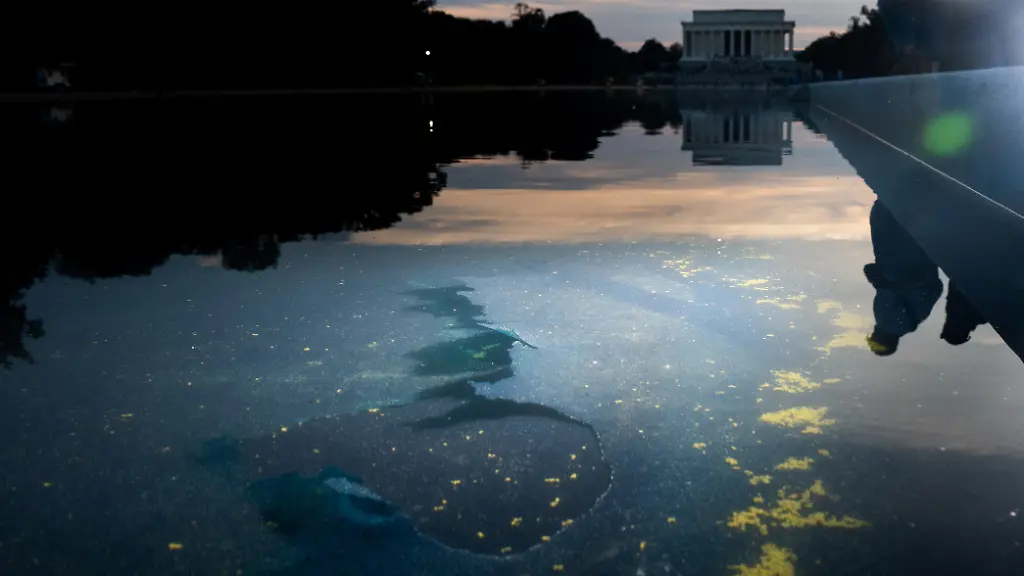 Chipped-paint-and-algae-are-visible-in-the-Lincoln-Memorial-Reflecting-Pool-after-recent-renovations-following-a-directive-from-U-S-President-Donald-Trump-to-paint-it-blue-ahead-of-the-250th-anniversary-of-U-S-Independence-in-Washington-D-C-U-S-June-21-2026