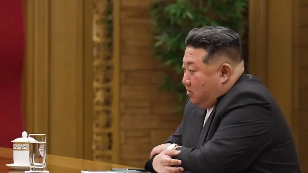 NORTH-KOREA-PYONGYANG-APRIL-26-2026-This-video-screen-grab-shows-General-Secretary-of-the-Workers-Party-of-Korea-President-of-the-State-Affairs-Commission-Kim-Jong-Un-during-a-meeting-with-Russian-State-Duma-Speaker-Volodin-on-the-occasion-of-the-opening-of-the-Museum-of-Acts-of-Valour-by-Heroes-of-Foreign-Military-Operation-Video-grab-Best-possible-quality