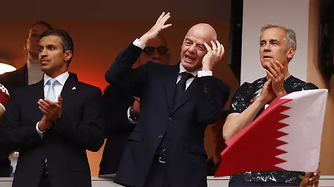 Soccer-Football-FIFA-World-Cup-2026-Group-B-Canada-v-Qatar-BC-Place-Vancouver-Canada-June-18-2026-Canadian-Prime-Minister-Mark-Carney-next-to-FIFA-President-Giovanni-Infantino-and-President-of-the-Qatar-Stars-League-H-E