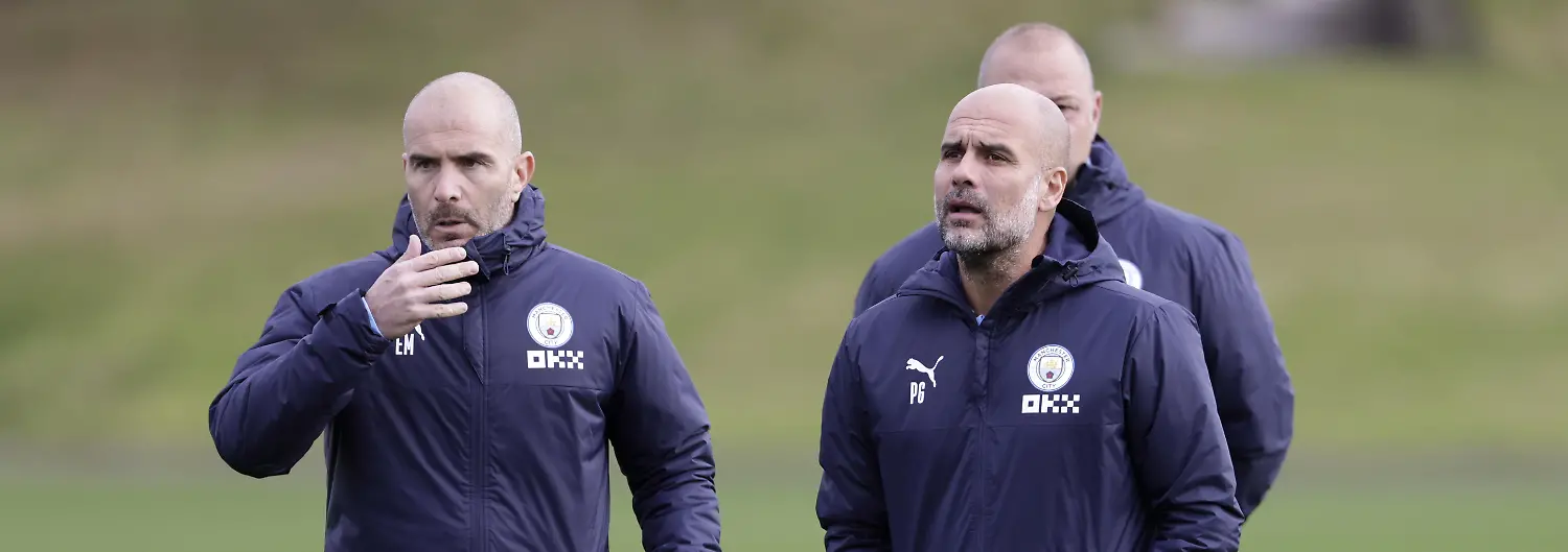 Enzo-Maresca-File-Photo-File-photo-dated-24-10-2022-of-Manchester-City-manager-Pep-Guardiola-with-assistant-Enzo-Maresca-left-Enzo-Maresca-has-been-appointed-as-Manchester-City-manager-on-a-three-year-contract-the-club-have-announced-Issue-date-Monday-June-29-2026-Photo-credit-should-read-Richard-Sellers-PA-Wire