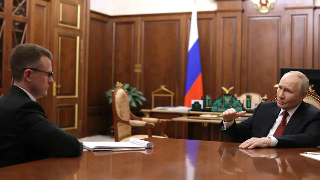 June-29-2026-Moscow-Moscow-Oblast-Russia-Russian-President-Vladimir-Putin-answers-questions-from-Vesti-television-host-Pavel-Zarubin-left-during-an-interview-at-the-Kremlin-June-28-2026-in-Moscow-Russia-During-the-interview-Putin-admitted-to-fuel-shortages-caused-by-Ukrainian-drone-strikes-but-said-they-are-not-critical