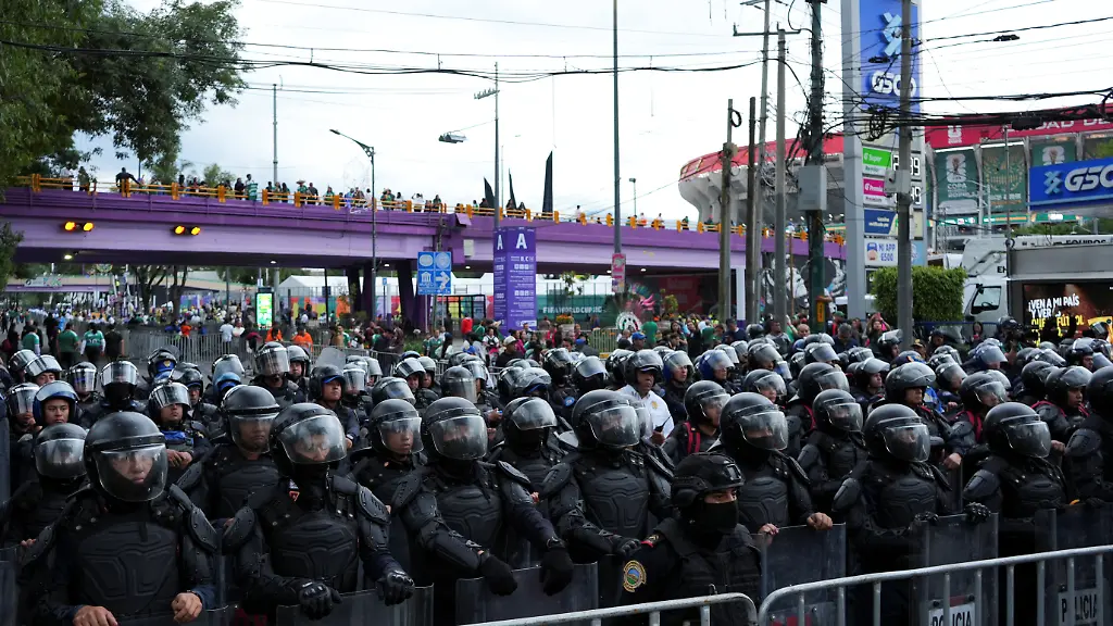 Riot-police-line-up-outside-Estadio-Azteca-as-members-of-search-collectives-protest-ahead-of-a-2026-FIFA-World-Cup-match-between-the-Czech-Republic-and-Mexico-in-Mexico-City-Mexico-June-24-2026