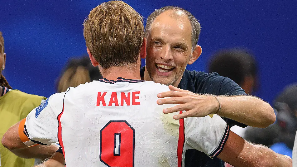 01-July-2026-England-v-Democratic-Republic-of-Congo-Atlanta-Stadium-R32-2026-World-Cup-USA-01-July-2026-England-v-Democratic-Republic-of-Congo-Atlanta-Stadium-R32-2026-World-Cup-USA-Thomas-Tuchel-hugs-England-s-goal-hero-Harry-Kane-at-the-end-of-the-match