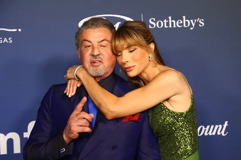 L-R-Sylvester-Stallone-and-Jennifer-Flavin-Stallone-attend-amfAR-Las-Vegas-at-Wynn-Las-Vegas-in-Las-Vegas-Nevada-on-Friday-November-22-2024